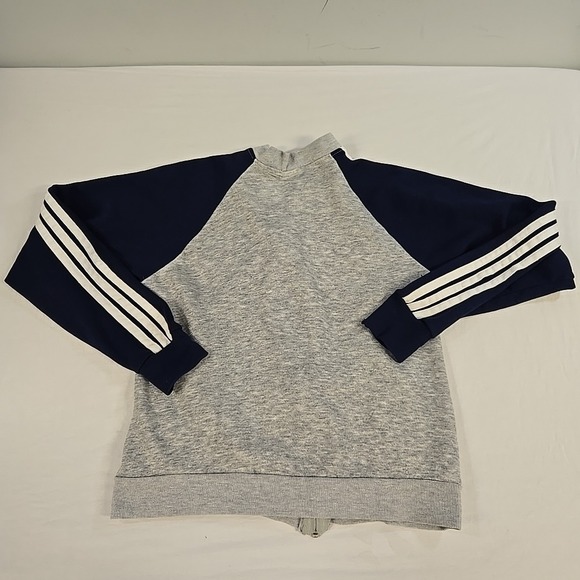 Vintage Adidas Zip Up Track Jacket Grey Blue Men's Medium Made in USA - Picture 9 of 16